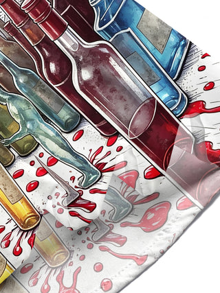 Adaychic Men's Graphic Blood Splatter Art Print Skull Print Short Sleeve Shirt with Chest Pocket