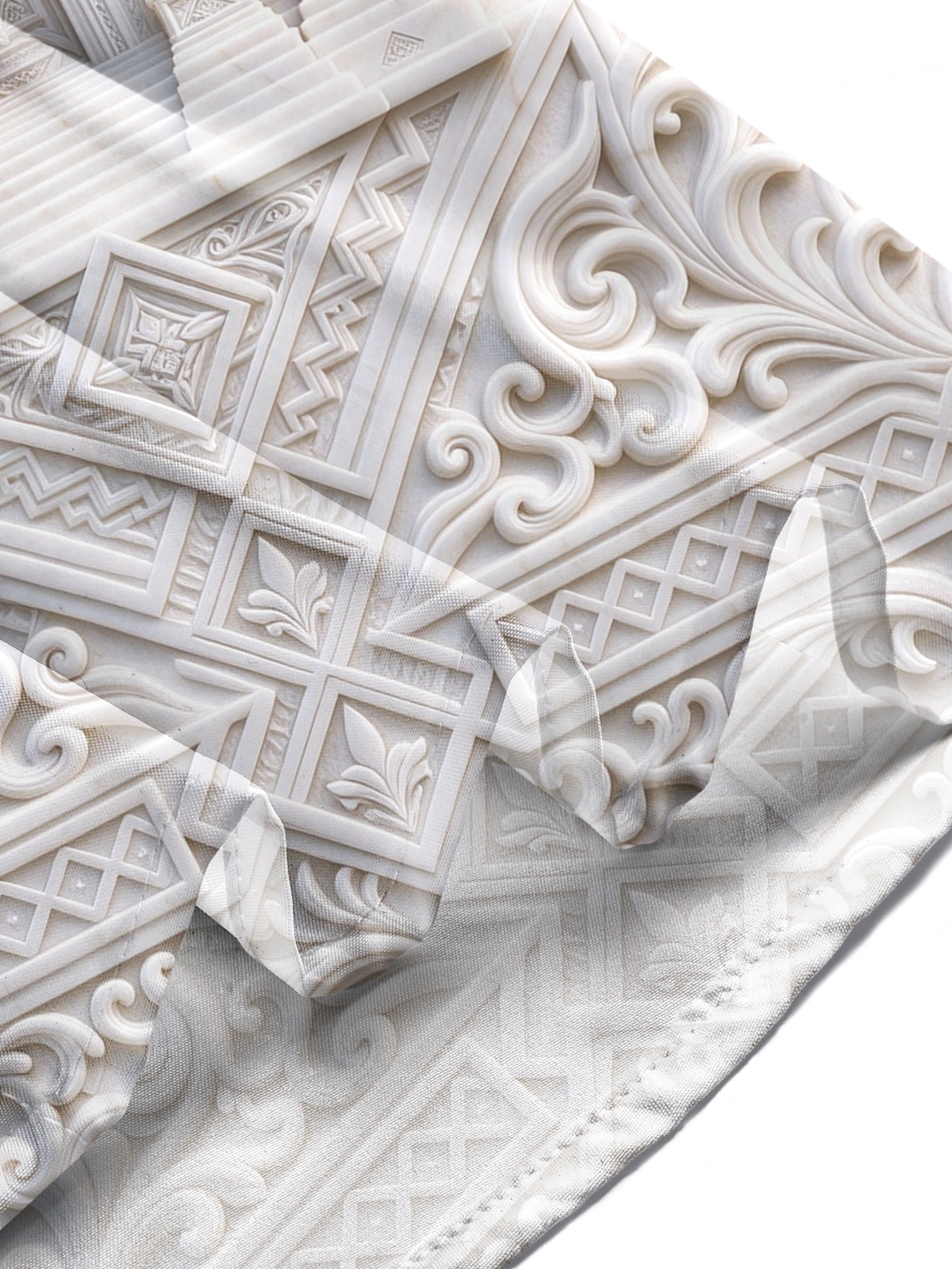 Adaychic Men's Marble Palace Relief Architecture Print Long Sleeve Shirt with Chest Pocket