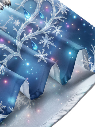 Adaychic Men's Printed Snowy Owl And Snowflakes Print Long Sleeve Shirt with Chest Pocket