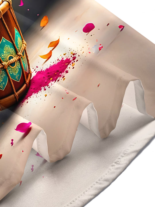 Adaychic Men's Graphic Drum With Colorful Powder Print Short Sleeve Shirt with Chest Pocket