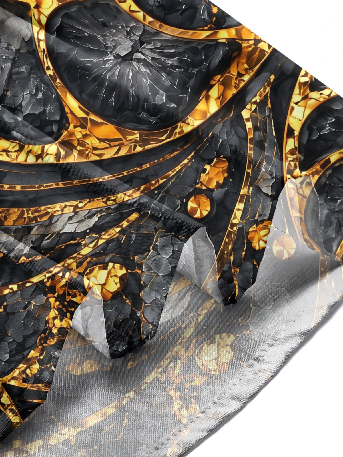 Adaychic Men's Short Sleeve Shirt - Spiral Shell And Abstract Geometric Patterns Print with Chest Pocket