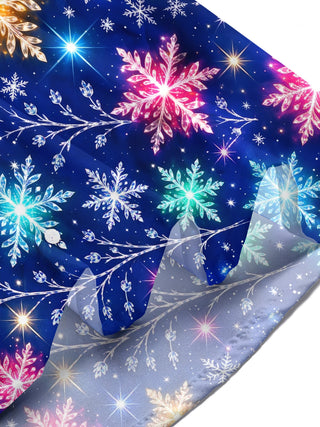 Adaychic Men's Colorful Snowflakes And Branches Print Short Sleeve Shirt with Chest Pocket