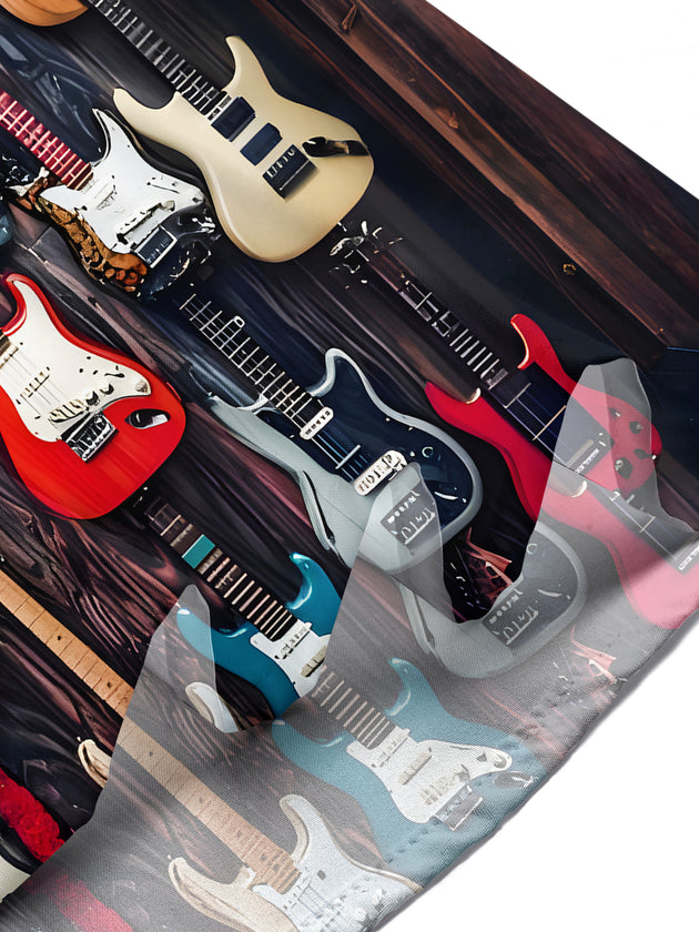 Guitar Men's Pocket Short Sleeve Shirts