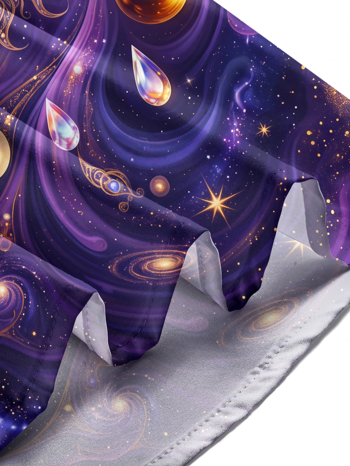 Adaychic Men's Graphic Sun Moon Cosmic Vortex Print Long Sleeve Shirt with Chest Pocket