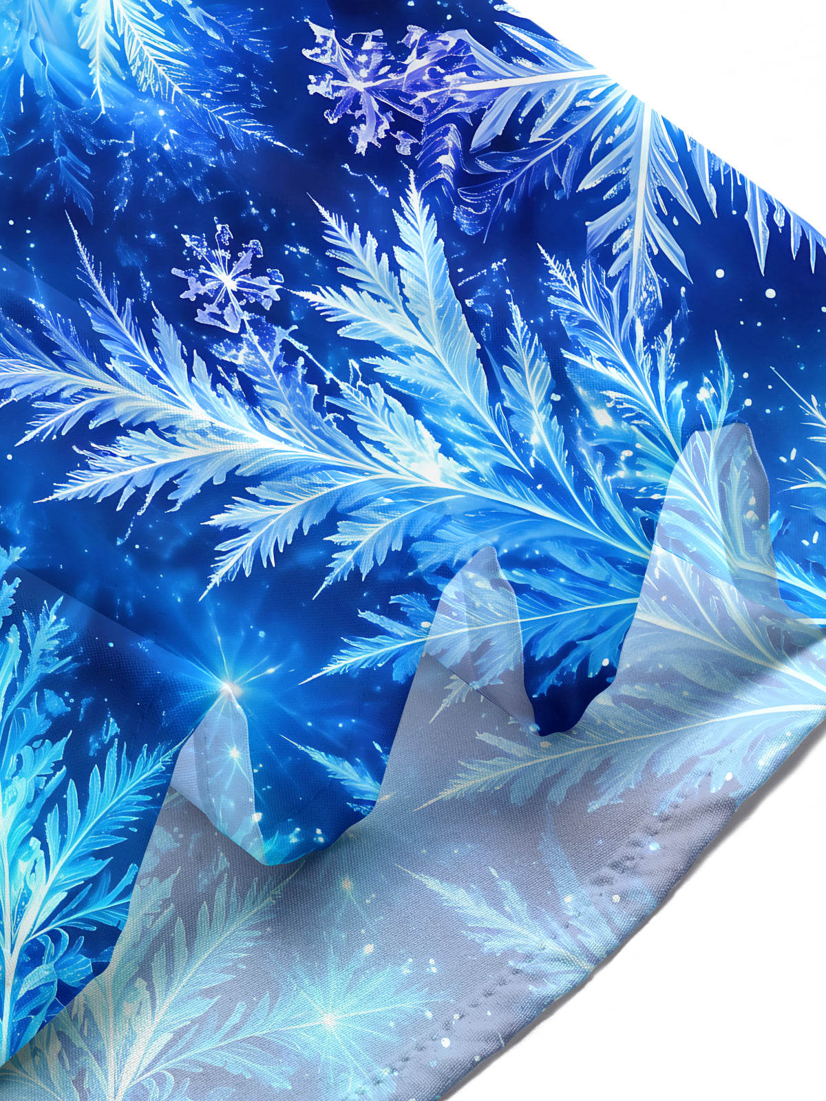 Adaychic Men's Printed Snowflakes Print Short Sleeve Shirt with Chest Pocket