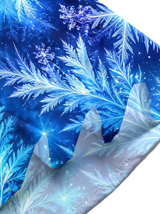 Adaychic Men's Printed Snowflakes Print Short Sleeve Shirt with Chest Pocket