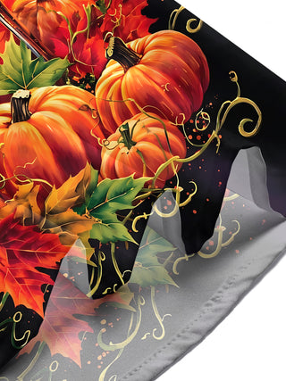 Adaychic Men's Short Sleeve Shirt - Halloween Jack-o-lantern Wine Glasses And Pumpkins Print with Chest Pocket
