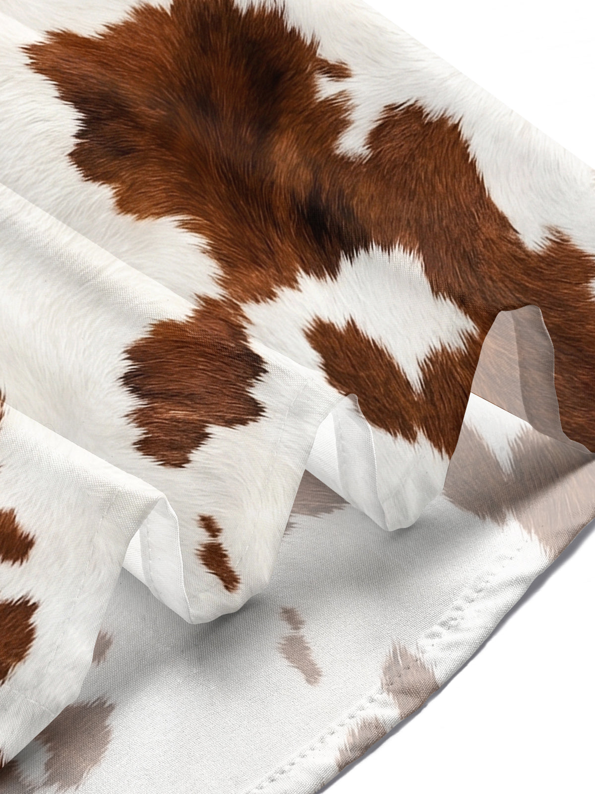 Adaychic Men's Patterned Cow Print Cowhide Pattern Short Sleeve Shirt with Chest Pocket