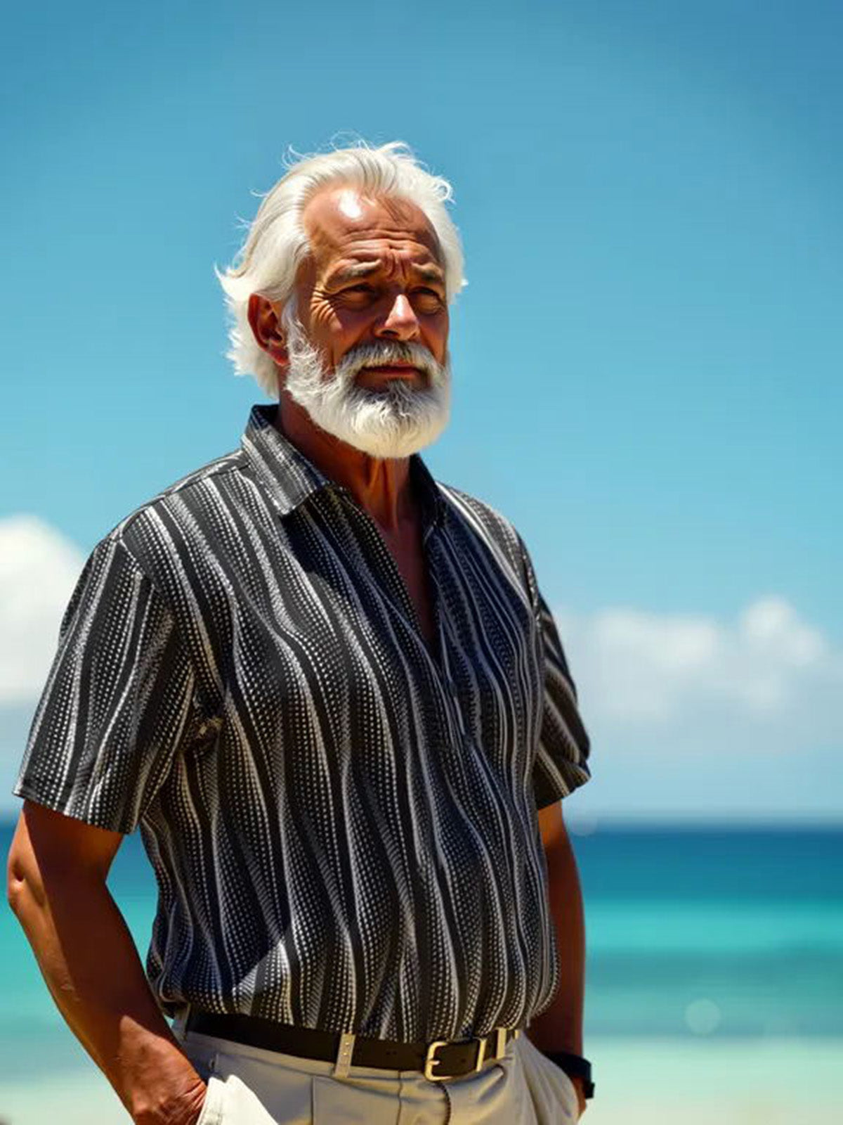 Art Hawaiian Casual Retro Short Sleeve Men's Shirts With Pocket