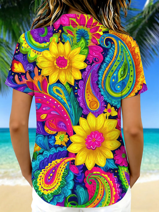 Floral Women's Short Sleeve Shirts