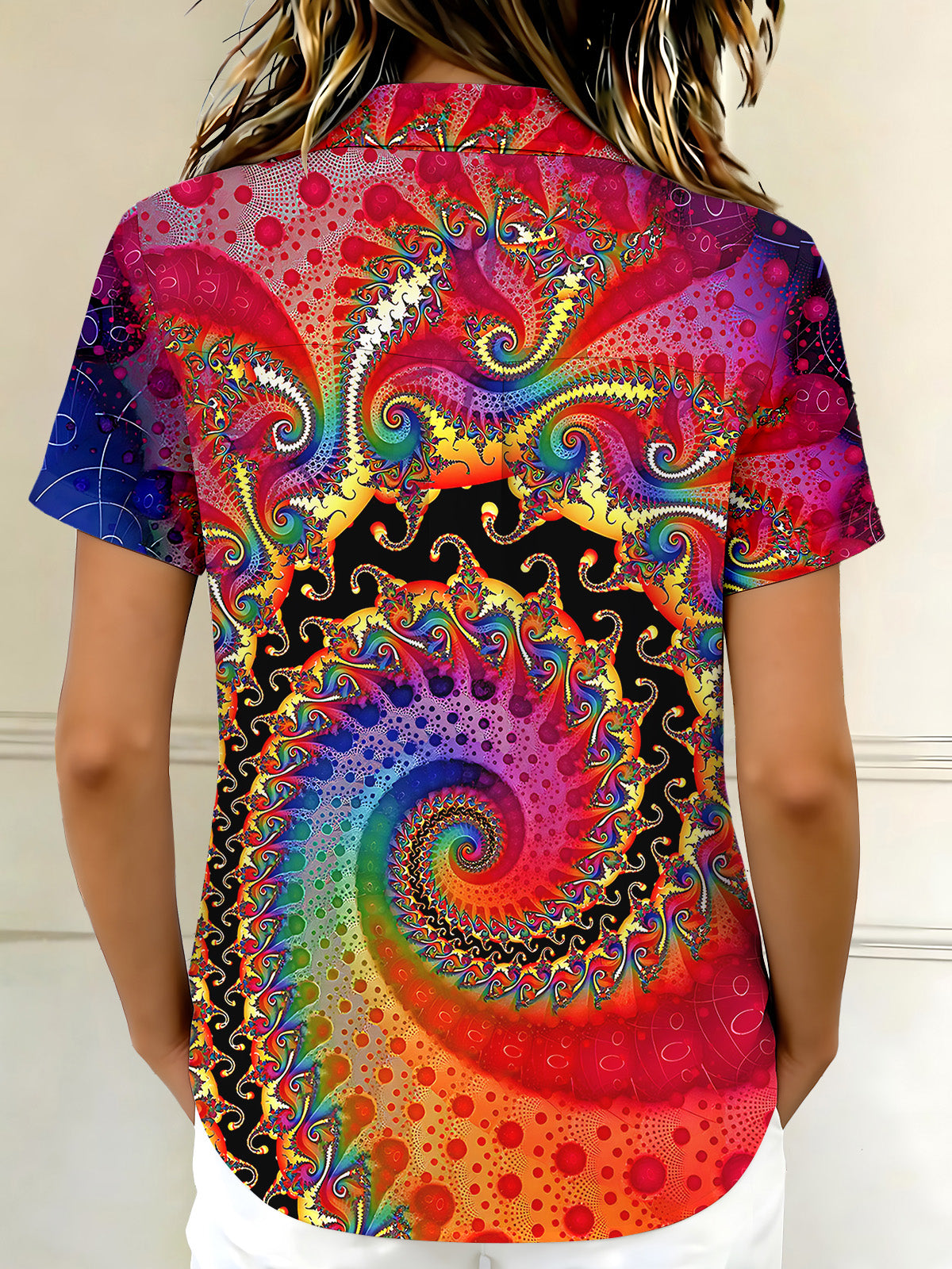 Abstract Women's Short Sleeve Shirts