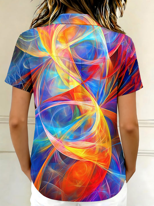 Abstract Women's Short Sleeve Shirts