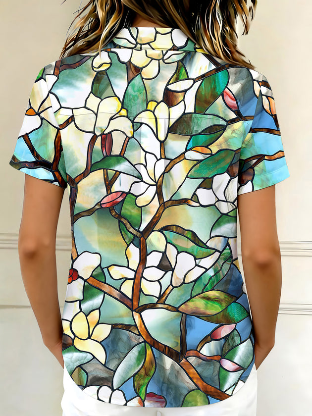 Floral Women's Short Sleeve Shirts