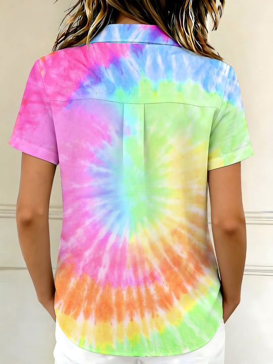 Tie Dye Women's Short Sleeve Shirts