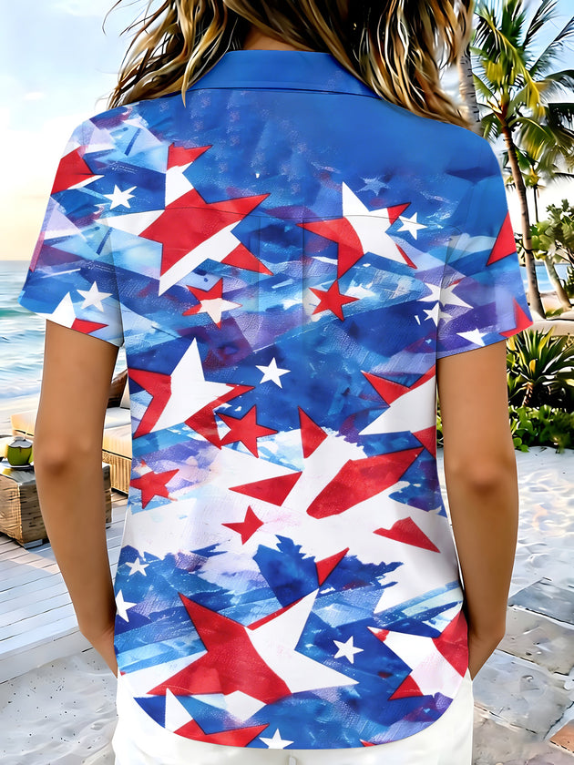 Independence Day Star Women's Short Sleeve Shirts