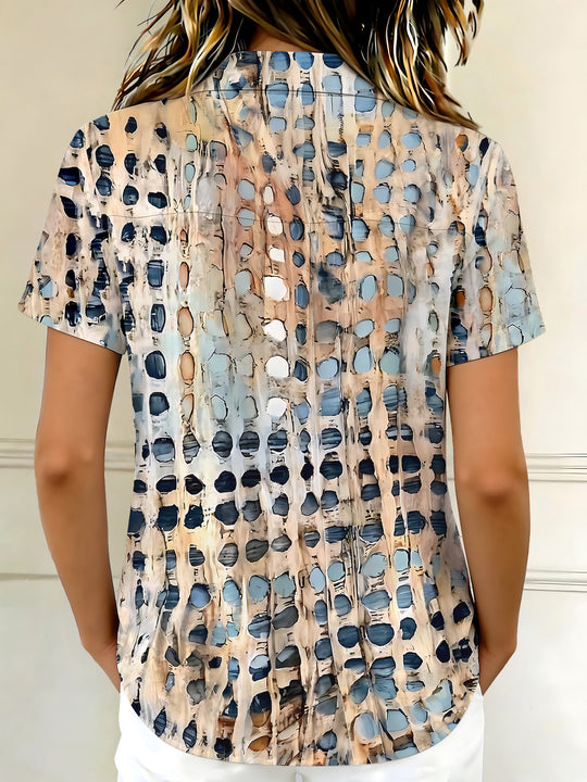 Retro Geometry Women's Short Sleeve Shirts
