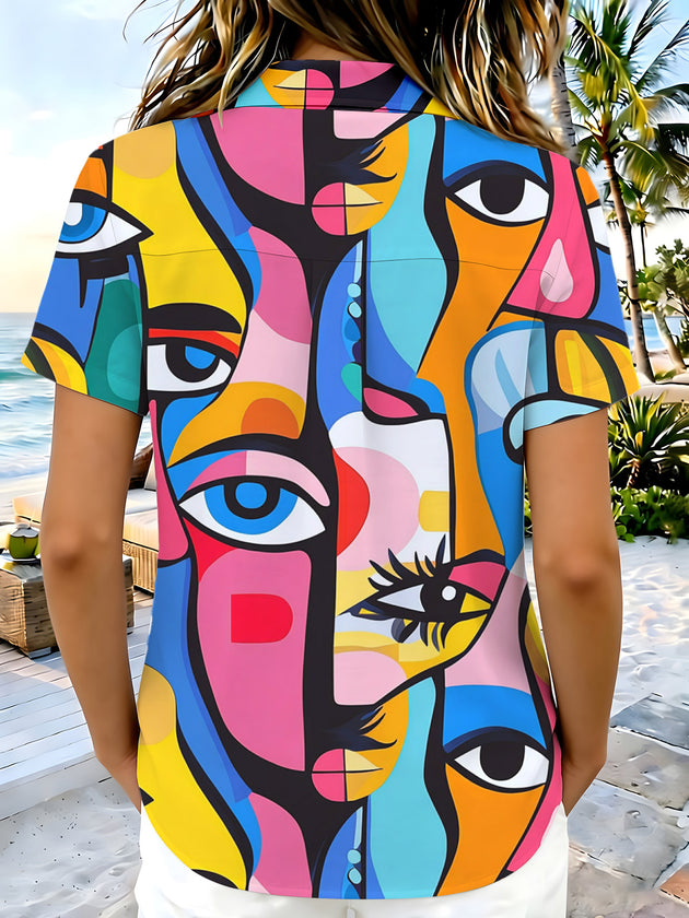 Art Face Women's Short Sleeve Shirts