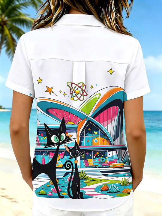 Cat Women's Short Sleeve Shirts