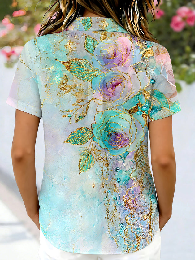 Floral Women's Short Sleeve Shirts