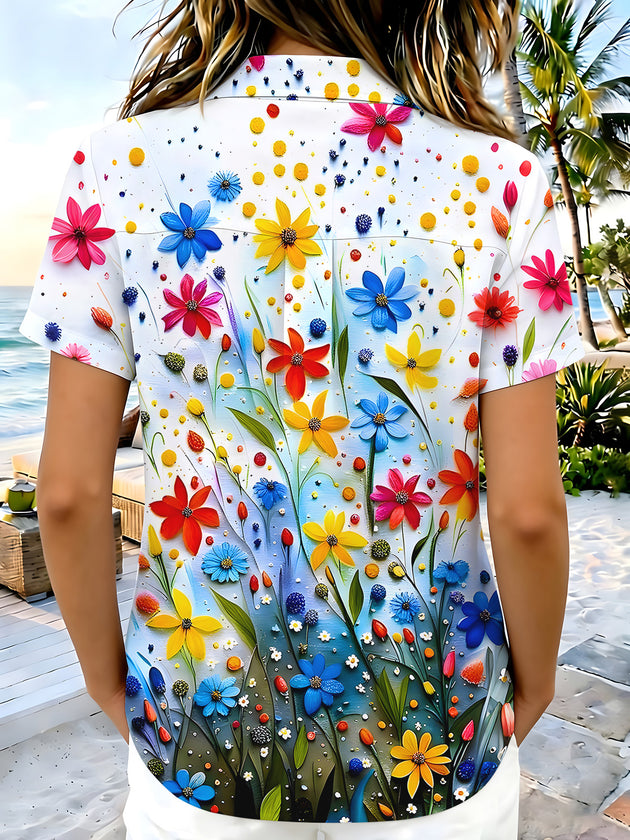 Floral Women's Short Sleeve Shirts
