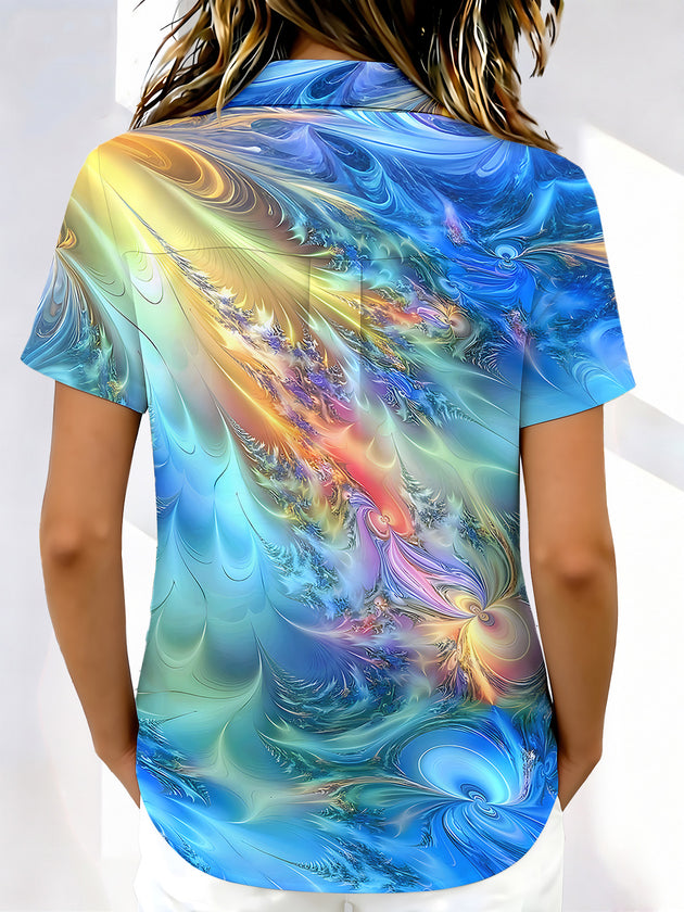 Abstract Women's Short Sleeve Shirts