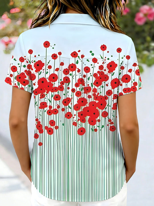 Floral Women's Short Sleeve Shirts