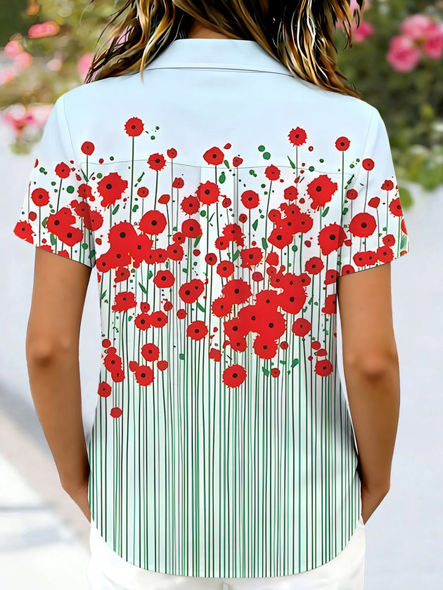 Floral Women's Short Sleeve Shirts