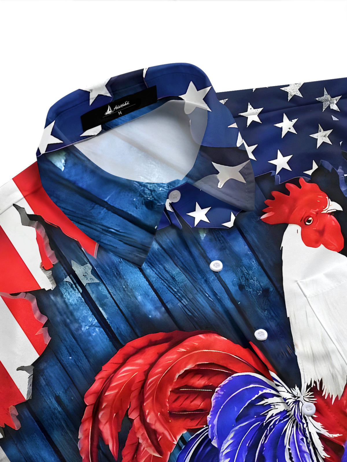 men's USA print shirt side view