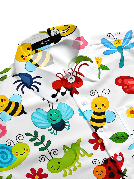 Bees Butterfly Men's Pocket Short Sleeve Shirts