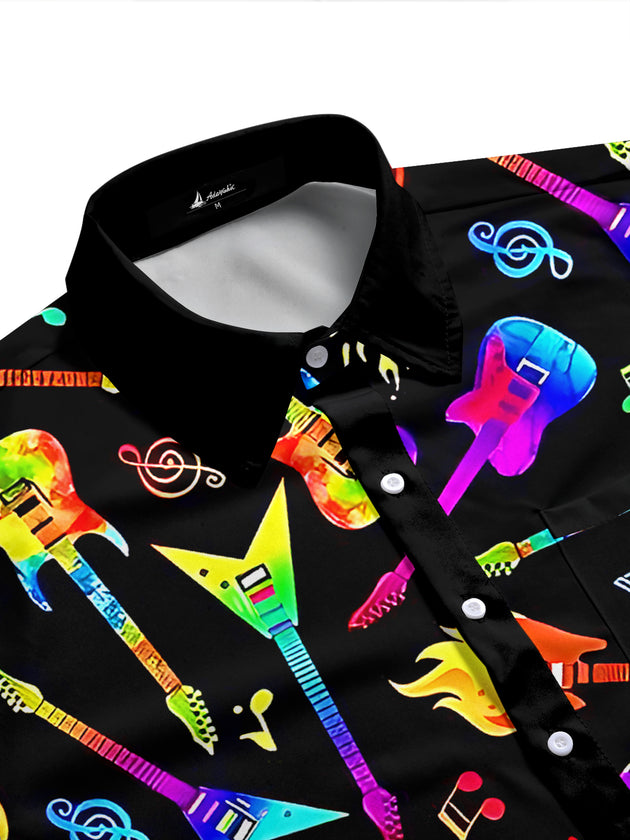 Guitar Men's Pocket Short Sleeve Shirts