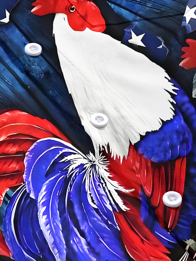 men's American flag print short sleeve flat lay shirt