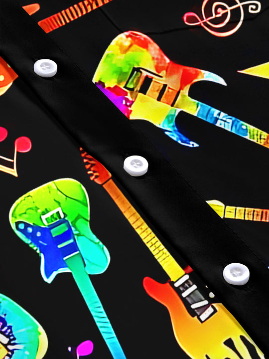 Guitar Men's Pocket Short Sleeve Shirts