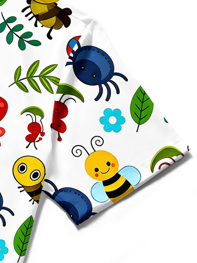 Bees Butterfly Men's Pocket Short Sleeve Shirts