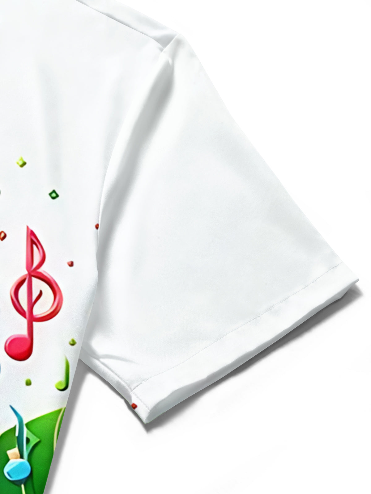Adaychic Men's Graphic Musical Notes On Leaves Print Short Sleeve Shirt with Chest Pocket