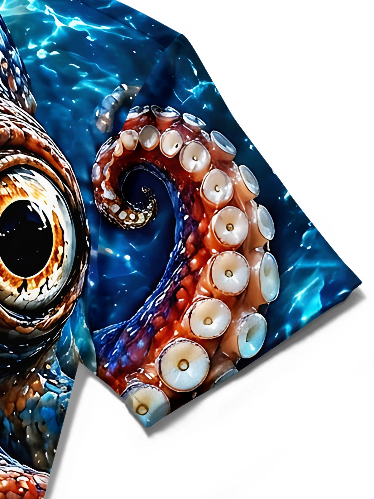 Adaychic Men's Hawaiian Octopus Face With Tentacles Print Short Sleeve Shirt with Chest Pocket