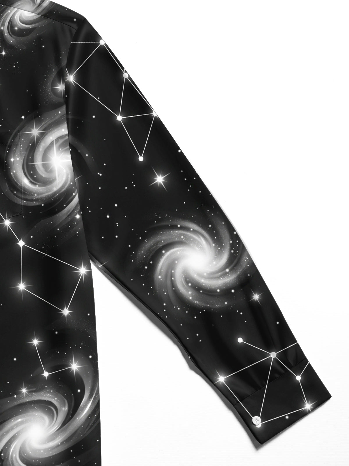 Adaychic Men's Printed Constellation Nebula And Crystal Print Long Sleeve Shirt with Chest Pocket