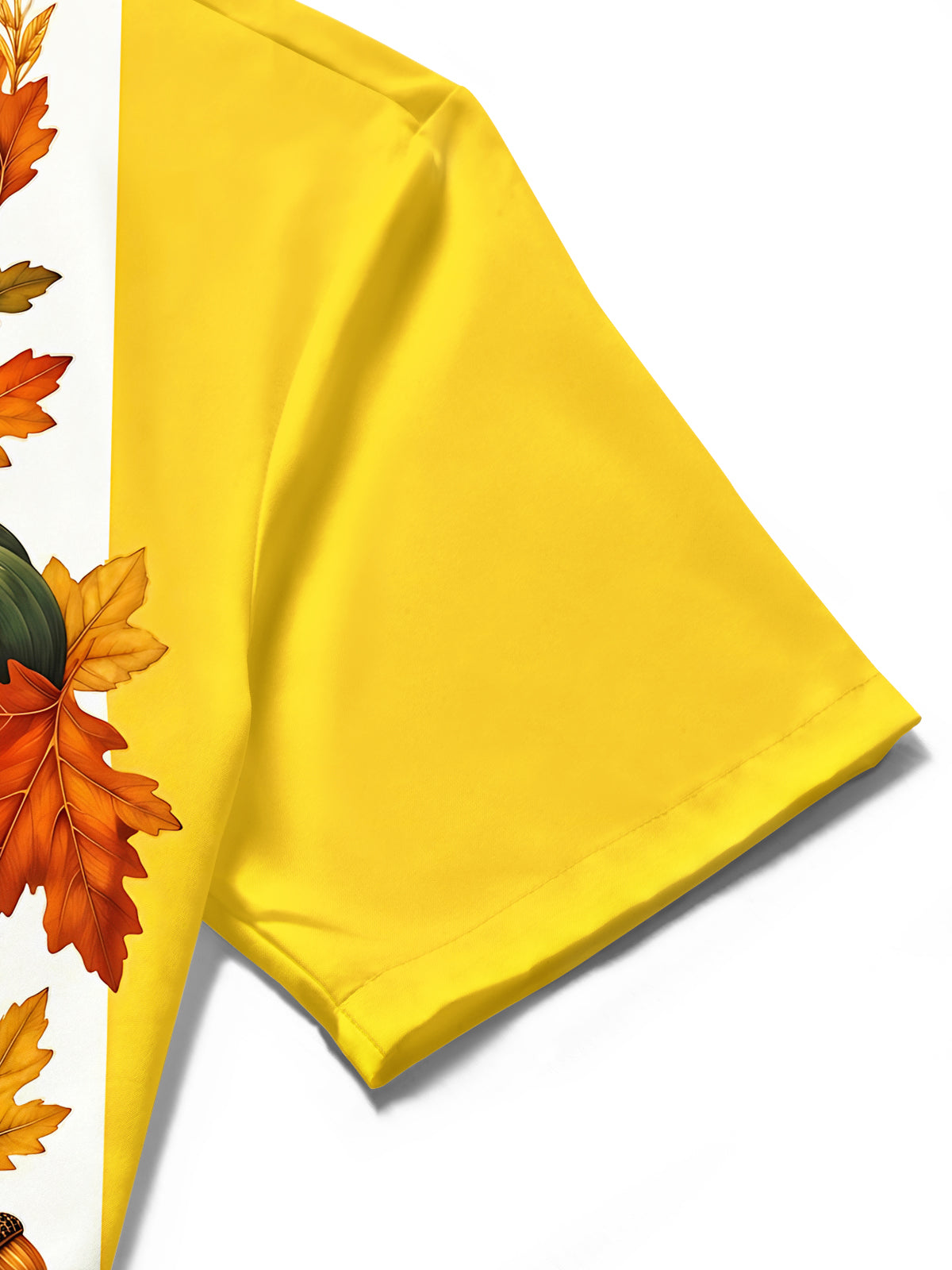 Adaychic Men's Thanksgiving Harvest Pumpkins And Corn Print Short Sleeve Shirt with Chest Pocket