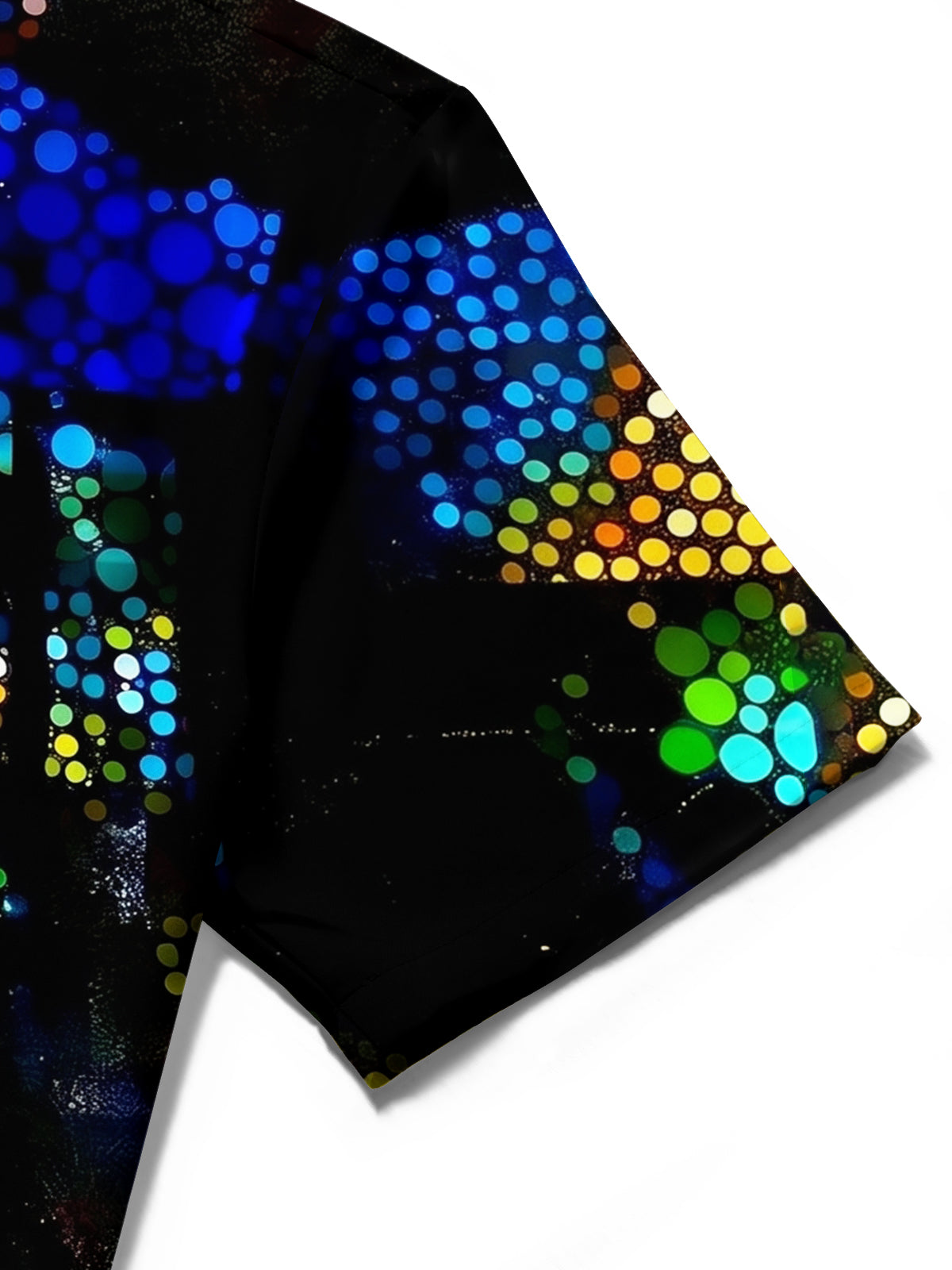 Adaychic Men's Tie Dye Colorful Dots Pattern Short Sleeve Shirt with Chest Pocket