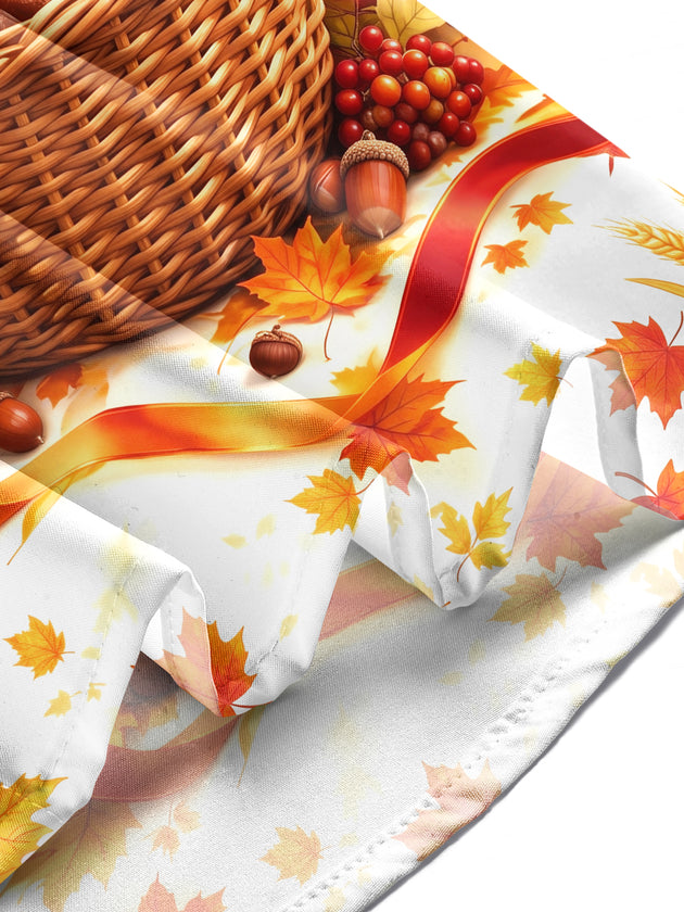 Adaychic Men's Long Sleeve Shirt - Harvest Autumn Harvest Basket With Pumpkins Apples And Wheat Print with Chest Pocket