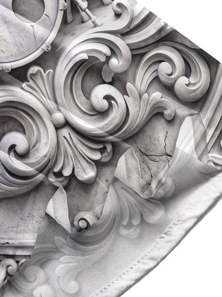 Adaychic Men's Stone Carving Drum Set Print Long Sleeve Shirt with Chest Pocket