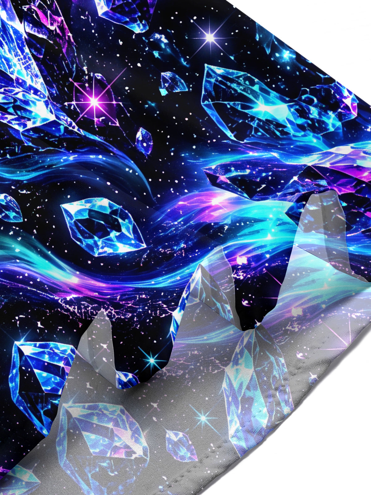Adaychic Men's Hawaiian Crystal Gems And Galaxy Nebula Print Short Sleeve Shirt with Chest Pocket