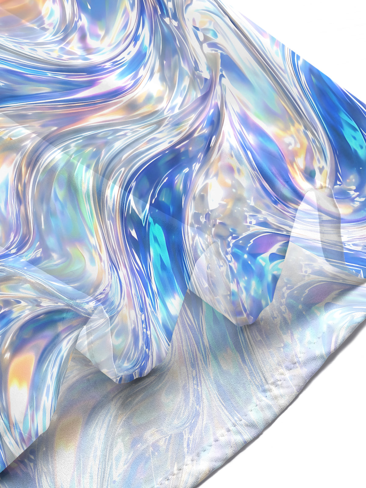Adaychic Men's Printed Abstract Iridescent Swirls Print Short Sleeve Shirt with Chest Pocket