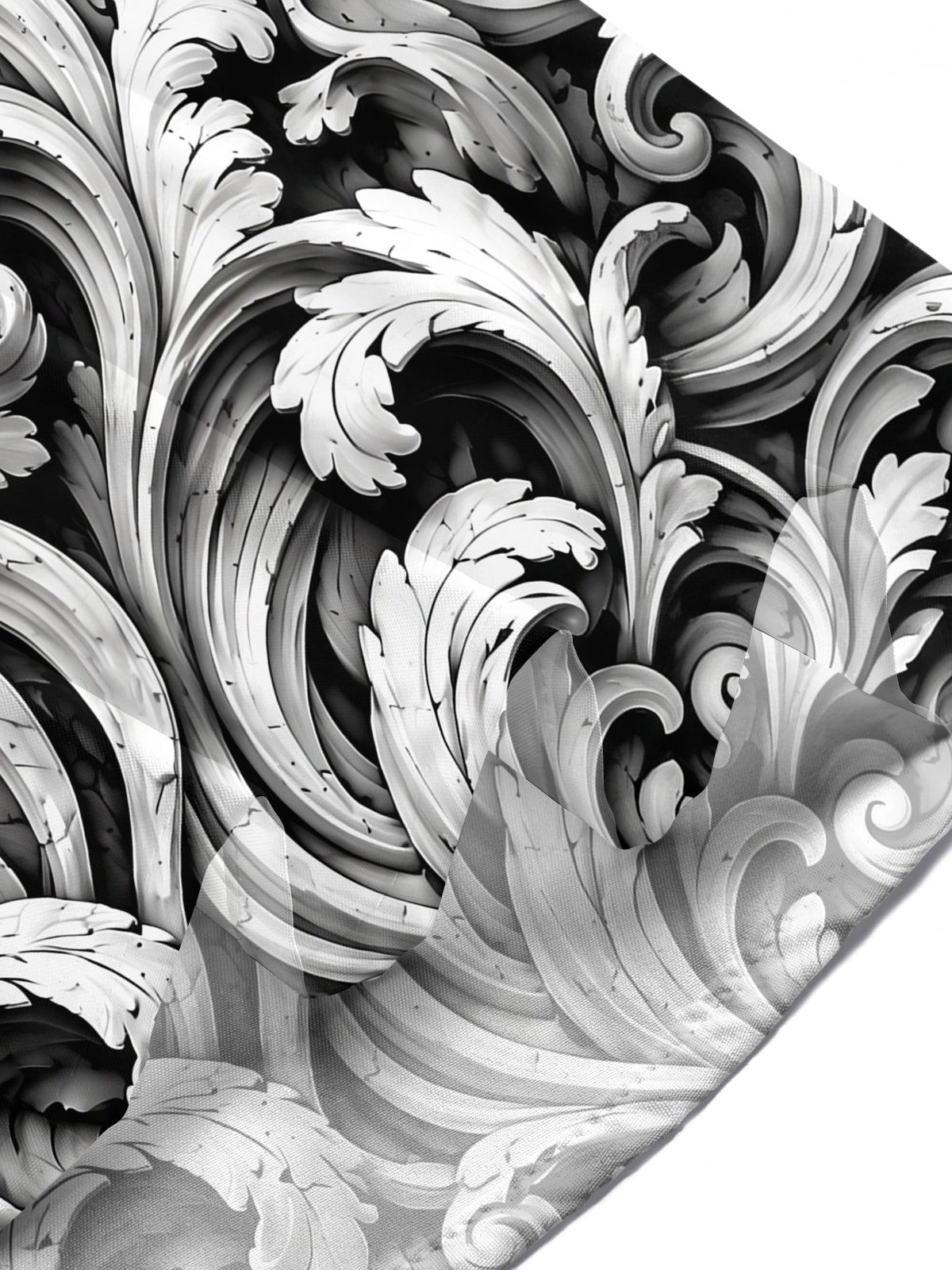 Adaychic Men's 3D Baroque Scrollwork And Human Eyes Print Short Sleeve Shirt with Chest Pocket