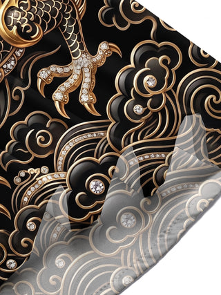 Adaychic Men's Graphic Dragon Print Printed Print Short Sleeve Shirt with Chest Pocket