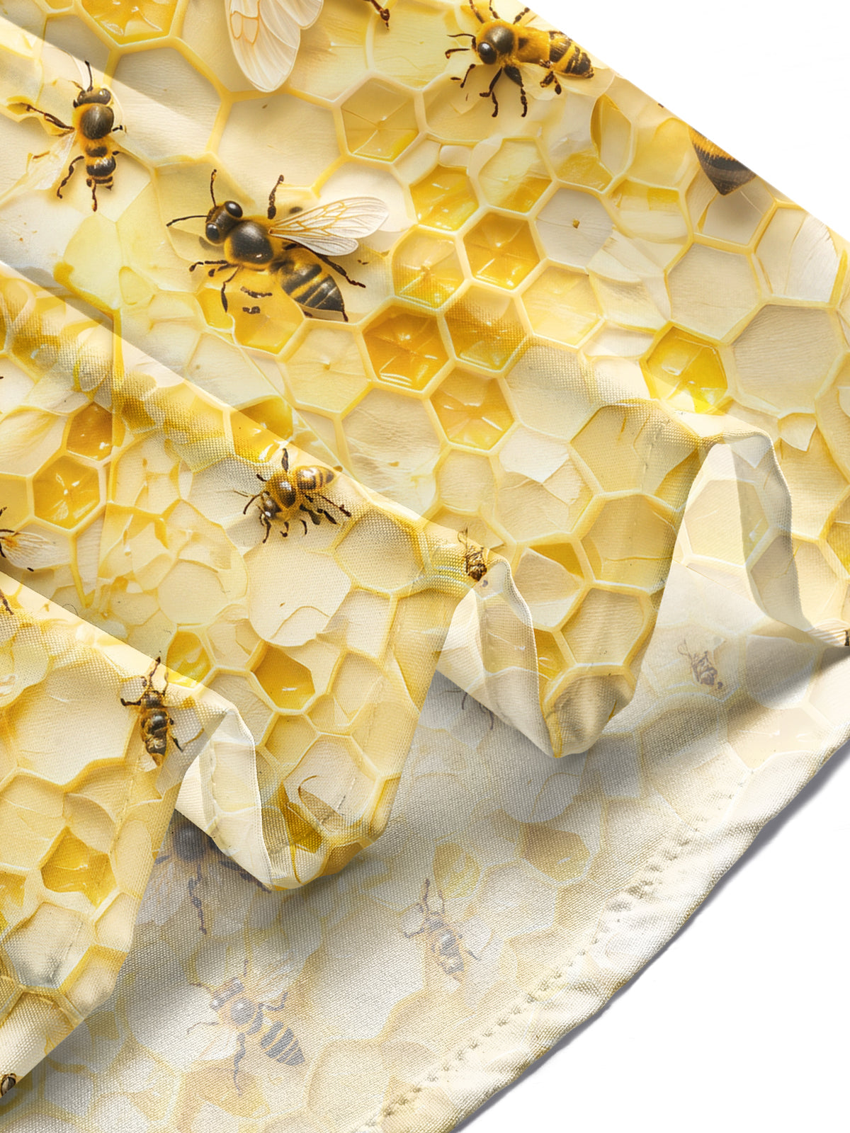 Adaychic Men's Hawaiian Bee And Honeycomb Pattern Long Sleeve Shirt with Chest Pocket