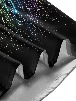 Adaychic Men's Rainbow Gradient Lines With Sparkles Print Long Sleeve Shirt with Chest Pocket