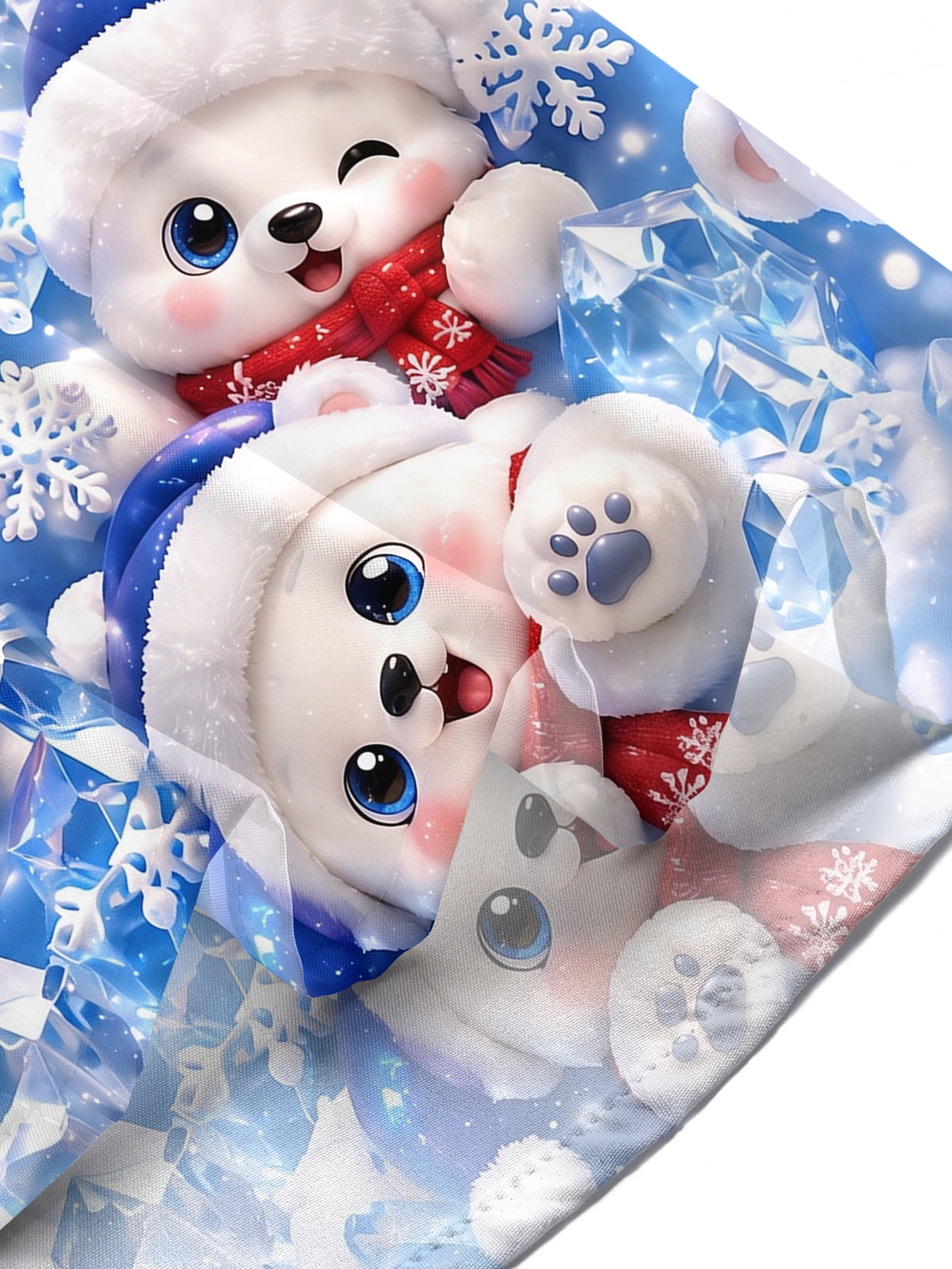 Adaychic Men's Graphic Christmas Polar Bear Print Short Sleeve Shirt with Chest Pocket
