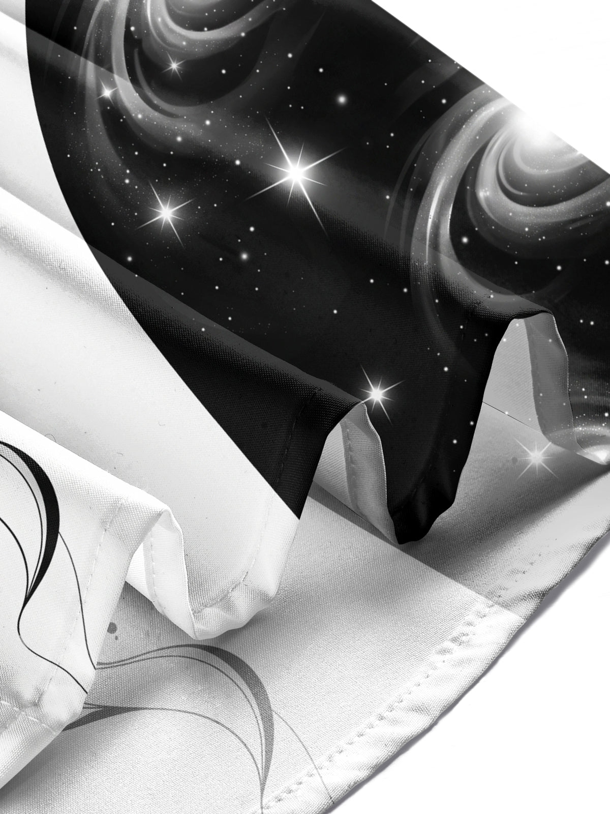 Adaychic Men's Printed Constellation Nebula And Crystal Print Long Sleeve Shirt with Chest Pocket