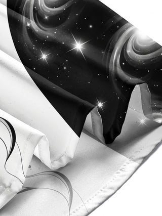 Adaychic Men's Printed Constellation Nebula And Crystal Print Long Sleeve Shirt with Chest Pocket