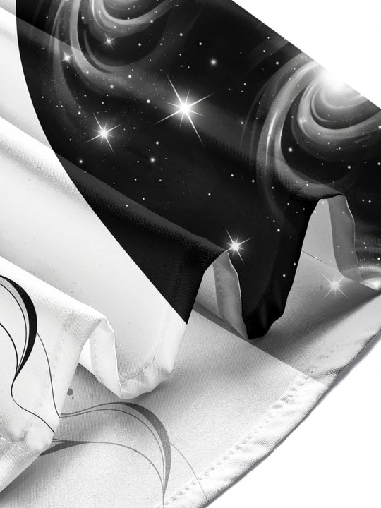Adaychic Men's Printed Constellation Nebula And Crystal Print Long Sleeve Shirt with Chest Pocket